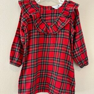 H&M Red Plaid Ruffle Dress - Kids Girl Size 5T